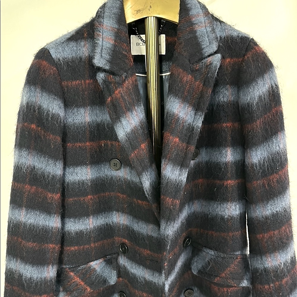 BCBGeneration - Stylish Blue and Black Striped Women's Coat - Picture 2 of 9